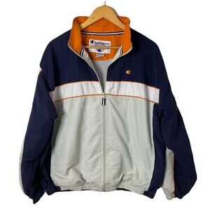 VTG 80s 90s Champion Bomber Windbreaker Jacket Streetwear Skater Navy/White LRG